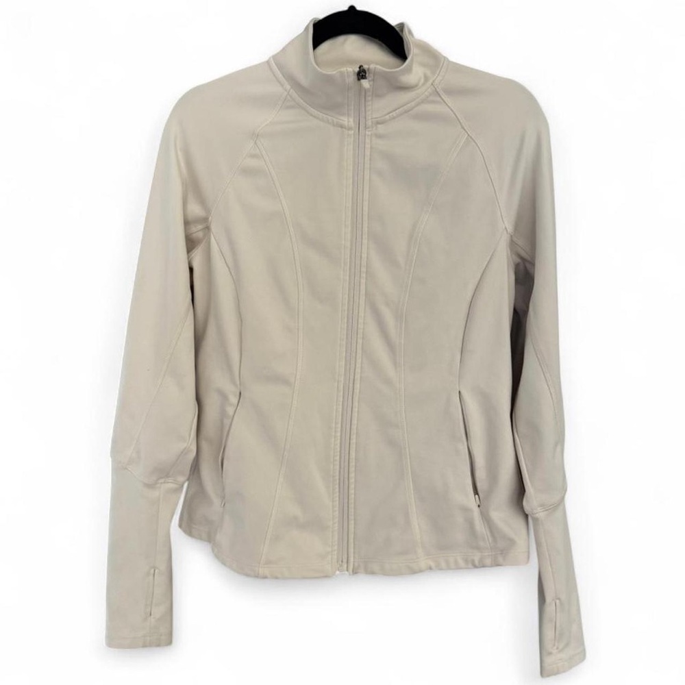 NWOT Danskin Cream Contour Yoga/Pilates Full Zip Jacket w/ Zip Pockets - Small